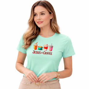 Camiseta Feminina Verde Menta Jesus & Coffee