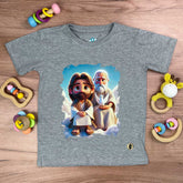 T-Shirt Infantil Cinza Jesus e Noé