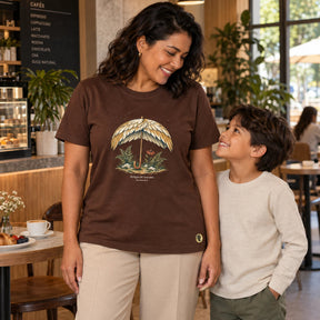 Camiseta Feminina Marrom Refúgio sob Suas asas