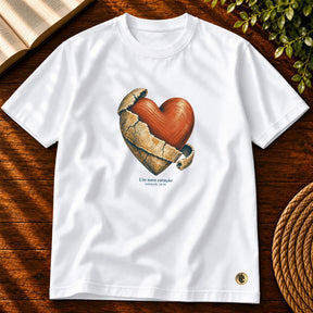 Camiseta Masculina Branca Um novo coração