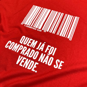 Camiseta Masculina Vermelha Quem Já Foi Comprado Não Se Vende