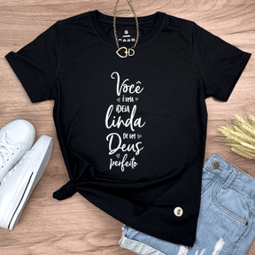Camiseta Feminina Preta Você é Uma Ideia Linda