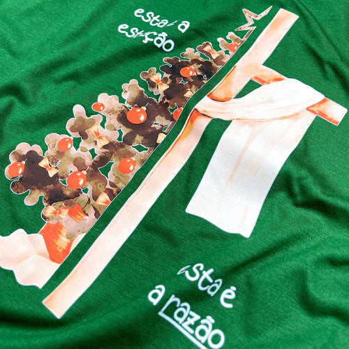 Camiseta Masculina Verde Esta é a Estação Esta e a Razão