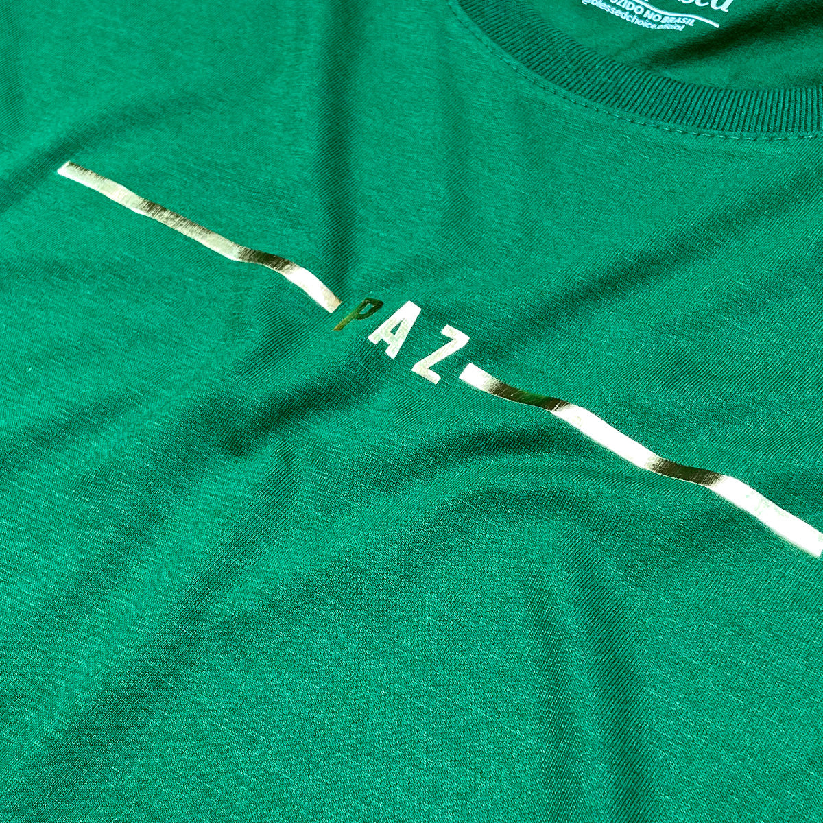 Camiseta Feminina Verde Paz Dourado
