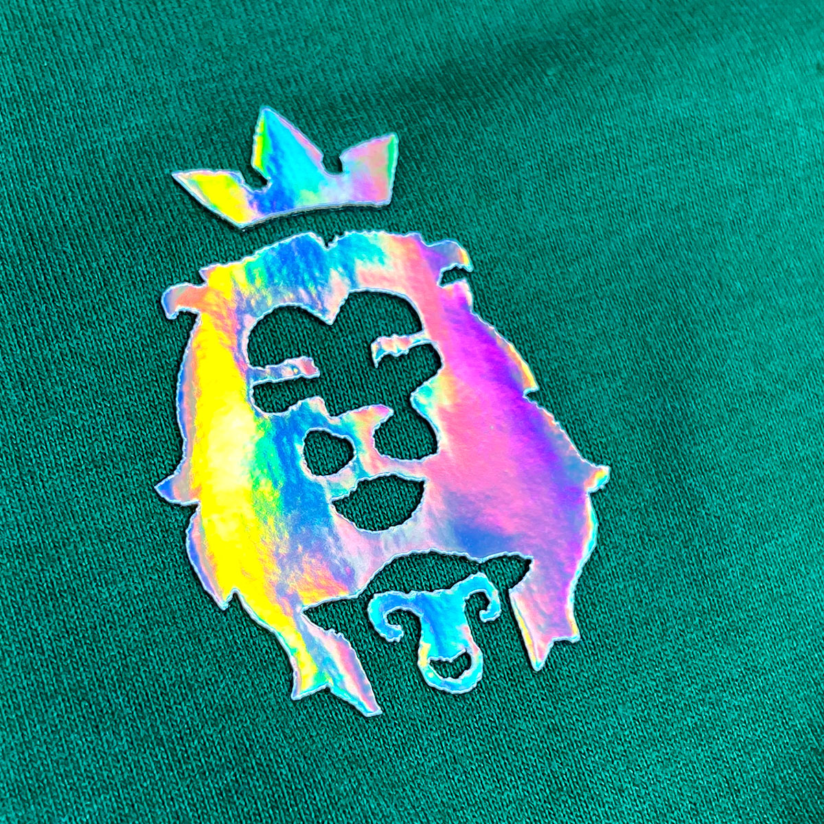 Camiseta Masculina Verde Cordeiro e Leão Holográfico