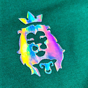 Camiseta Masculina Verde Cordeiro e Leão Holográfico