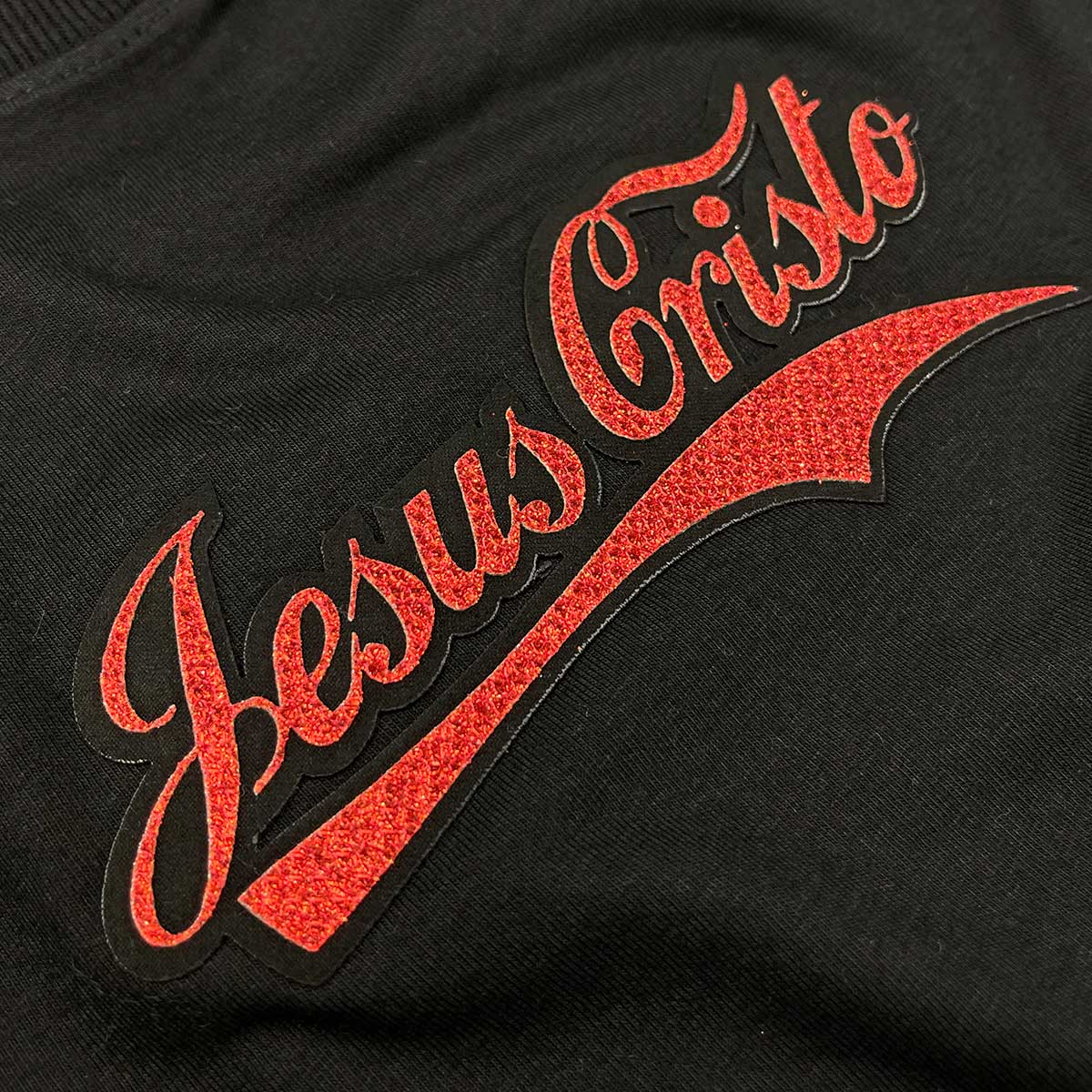 T-Shirt Infantil Preta Jesus Cristo Cola