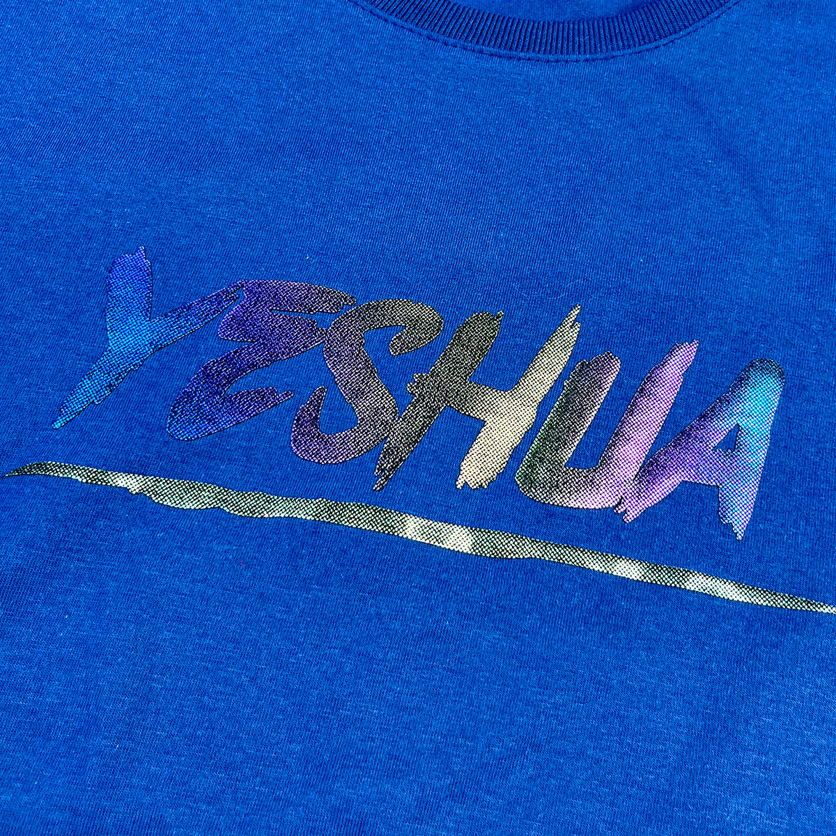 Camiseta Feminina Azul Aplique Camaleão Yeshua