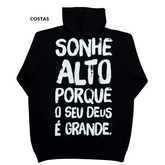 Moletom Canguru Com Capuz Preto Sonhe Alto