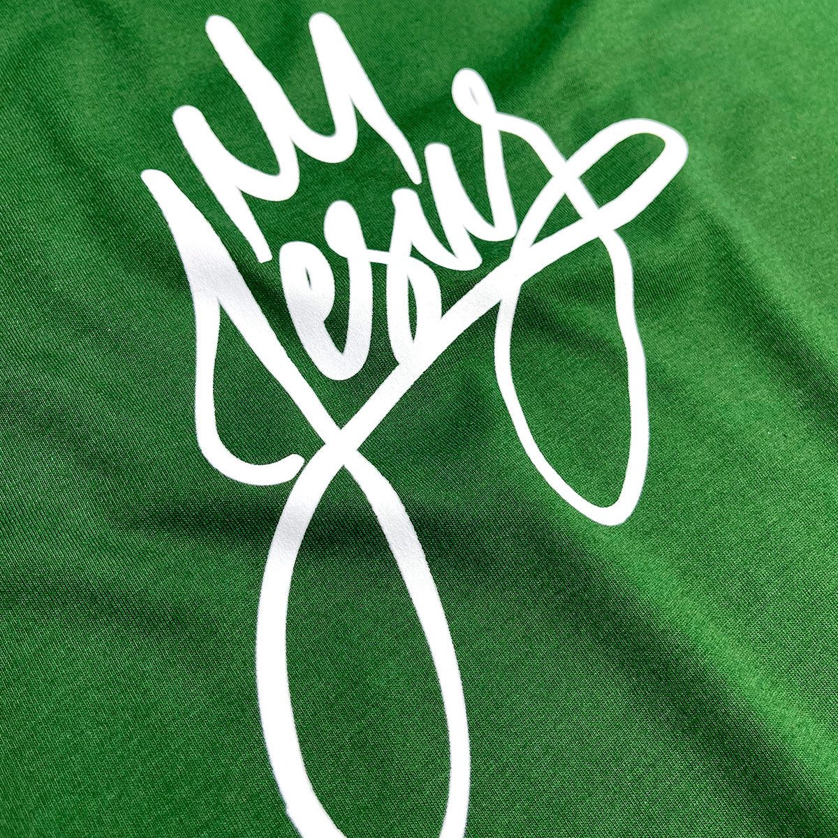 Camiseta Masculina Verde Jesus Coroa