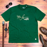 Camiseta Masculina Verde Quem Planta Fé Dourado