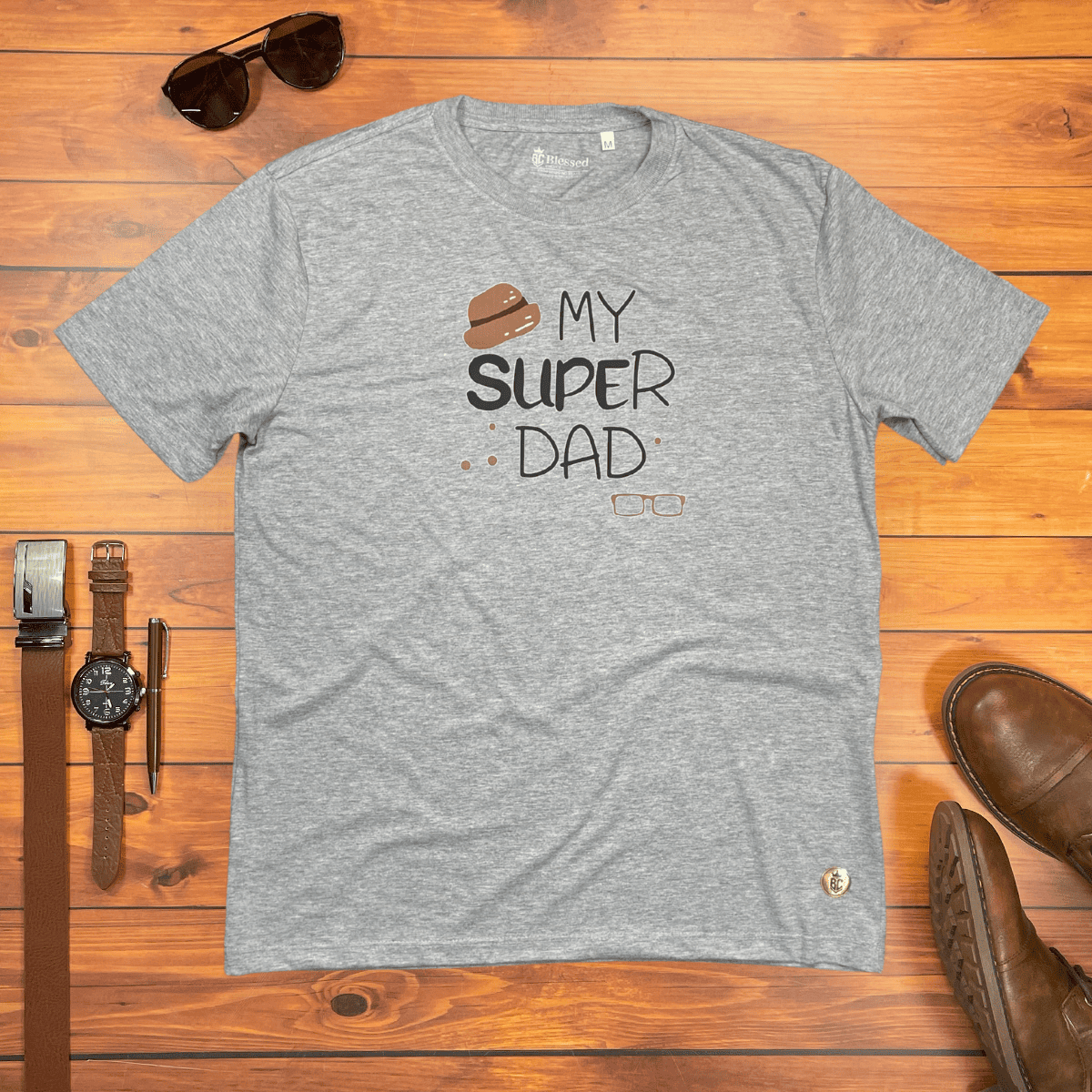 Camiseta Masculina Cinza My Super Dad