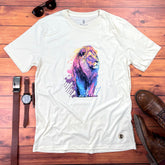 Camiseta Masculina Off White Leão Colorido