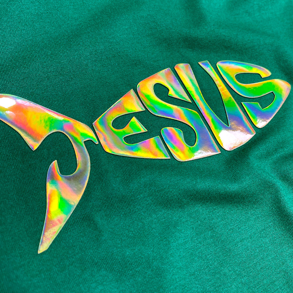 Camiseta Masculina Verde Jesus Peixe