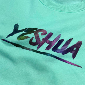 Moletom Verde Menta Aplique Camaleão Yeshua