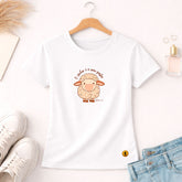 Camiseta Feminina Branca O Senhor é o Meu Pastor Ovelha