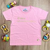 T-Shirt Infantil Rosa O Meu Influenciador É Jesus!