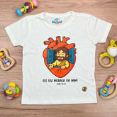 T-Shirt Infantil Off White Ele Faz Morada Em Mim!
