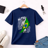 Camiseta Masculina Azul Brasil E se Meu Povo