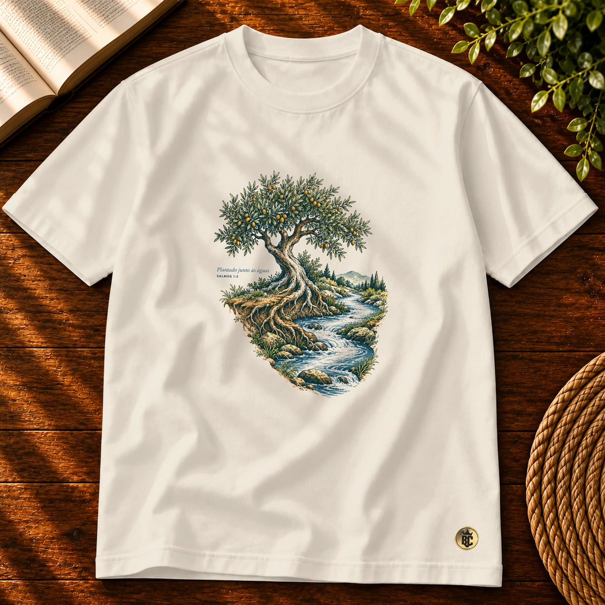 Camiseta Masculina Off White Plantado junto às águas