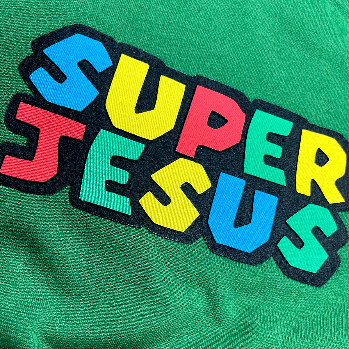 T-Shirt Infantil Verde Super Jesus