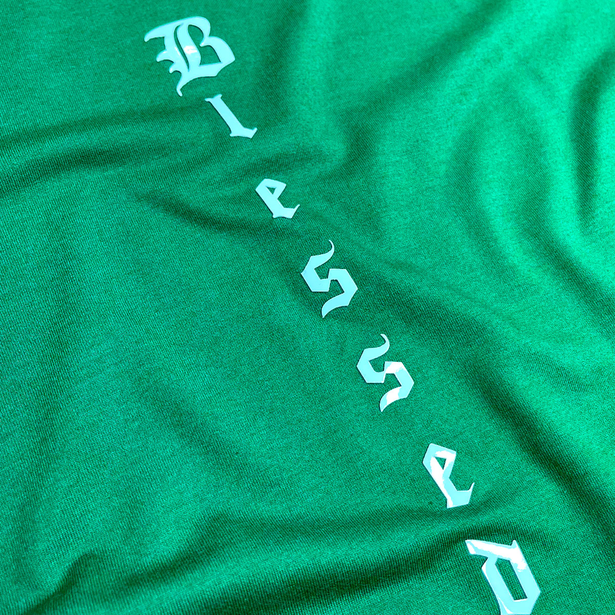 Camiseta Masculina Verde Blessed Vertical