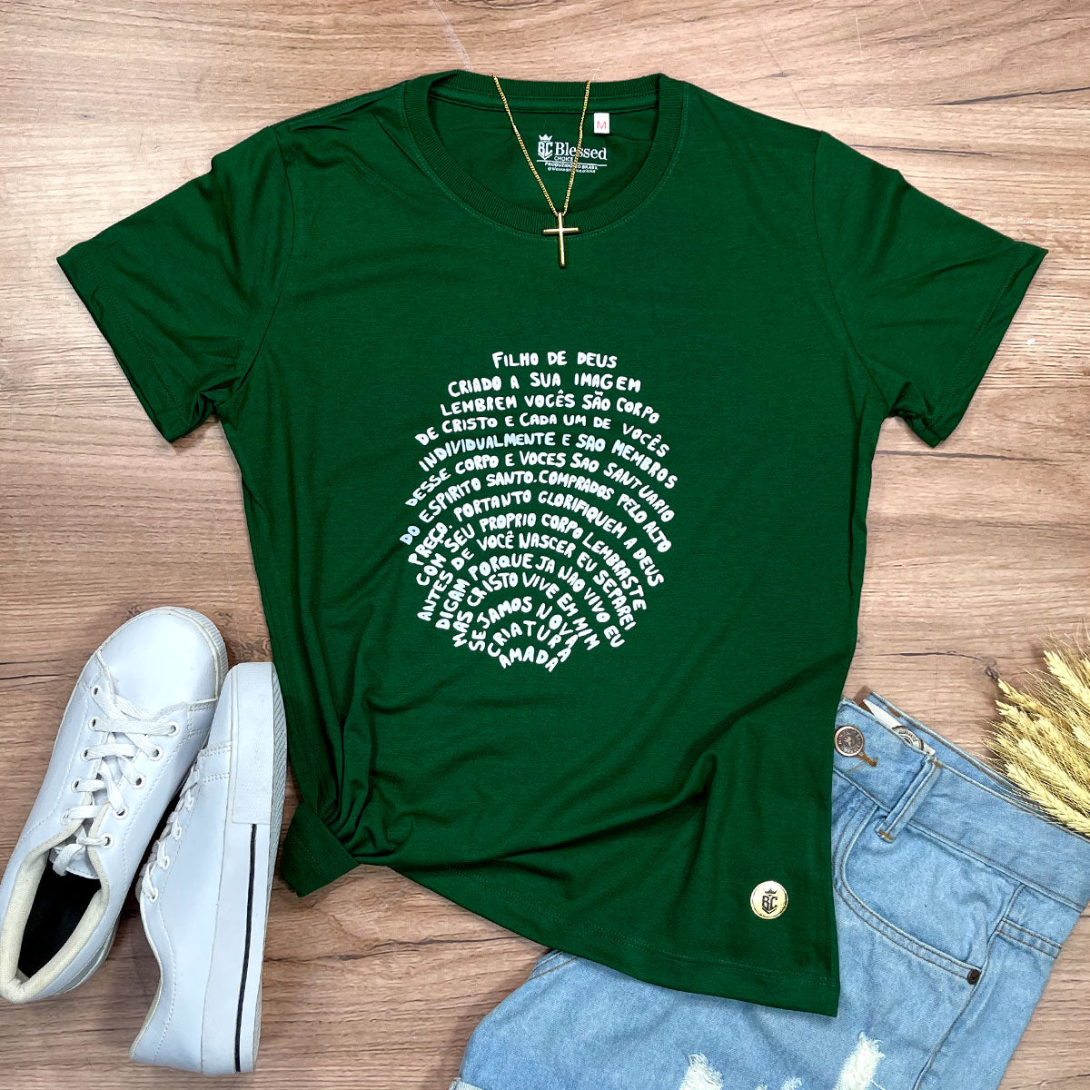 Camiseta Feminina Verde Digital Filho De Deus