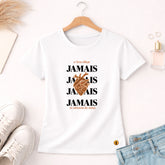 Camiseta Feminina Branca O Teu Olhar Jamais Se Afastou de mim