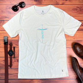 Camiseta Masculina Off White Aplique Cruz Jesus