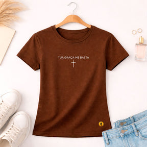 Camiseta Feminina  Marrom Tua Graça Me Basta