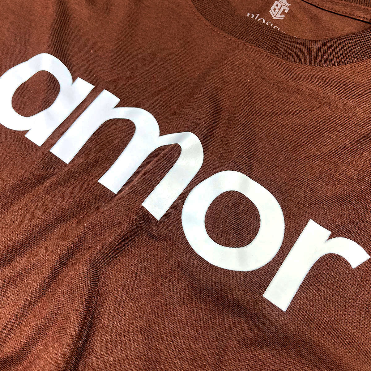 Camiseta Masculina Marrom Amor