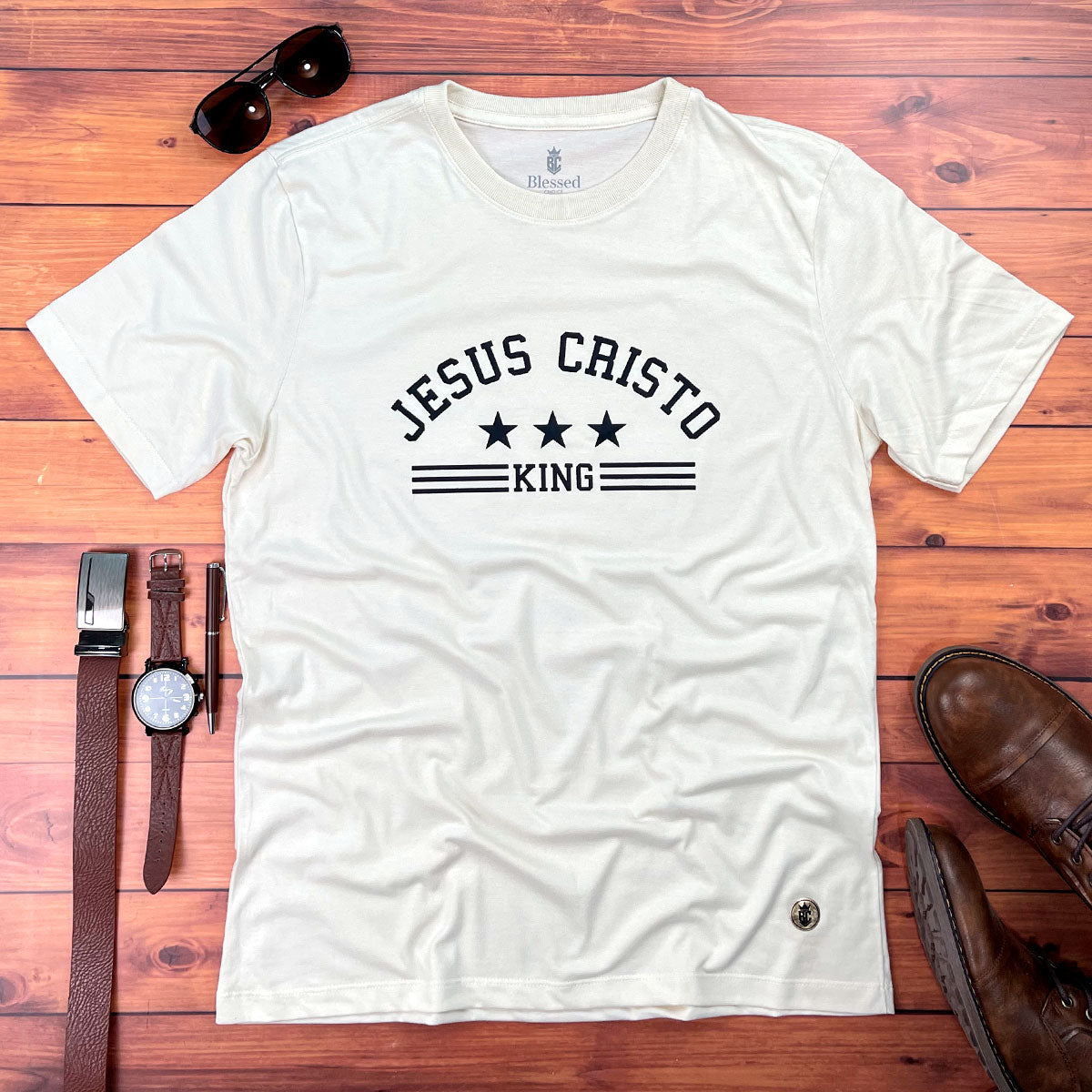 Camiseta Masculina Off White  Jesus Cristo King