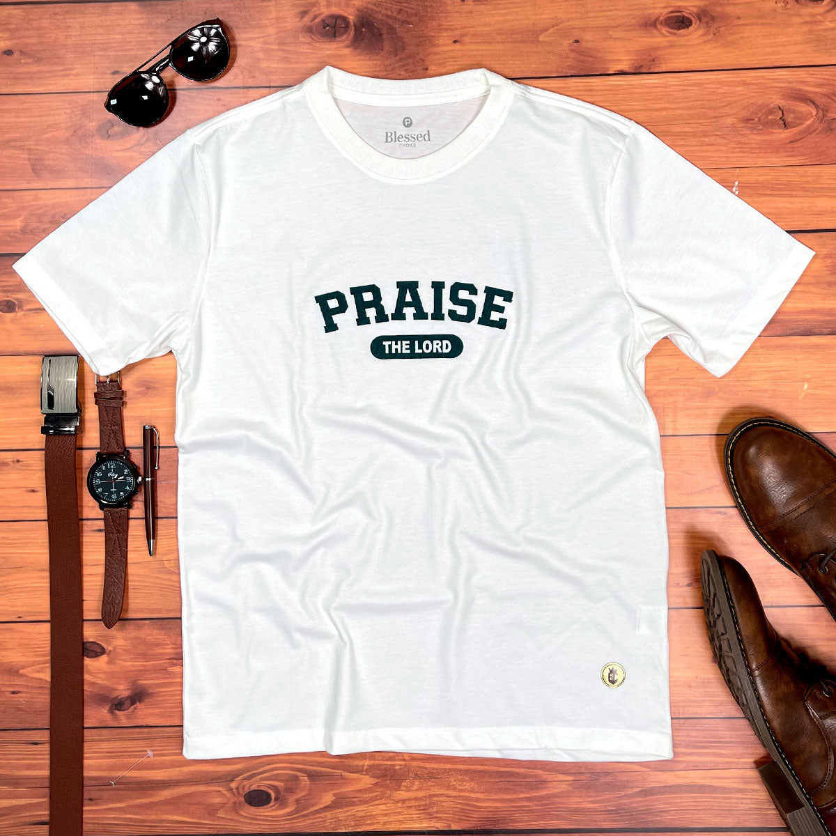 Camiseta Masculina Off White Praise The Lord