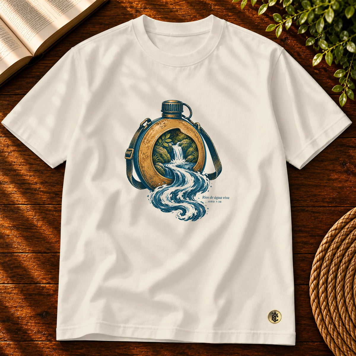 Camiseta Masculina Off White Rios de água viva