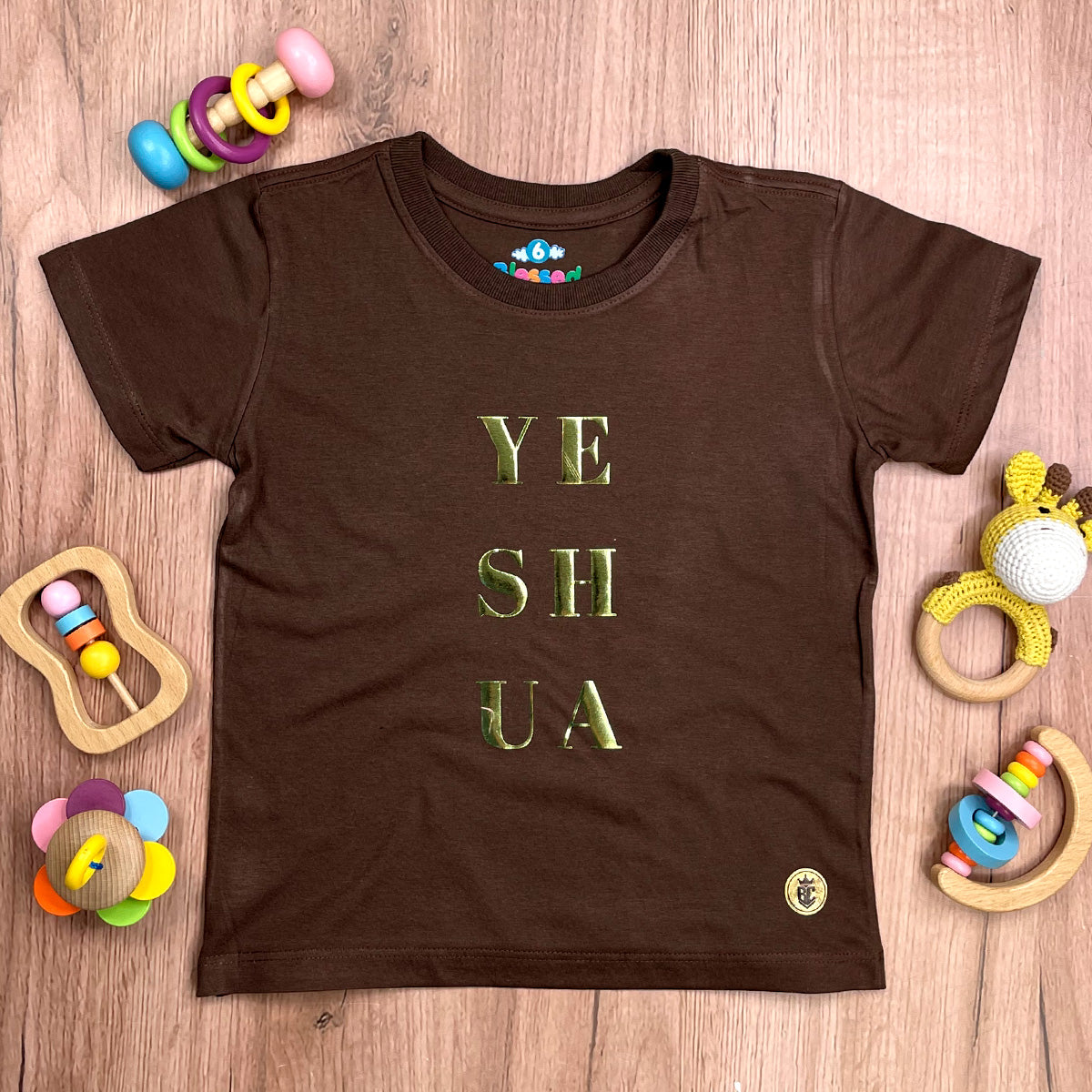 T-Shirt Infantil Marrom Yeshua Camaleão