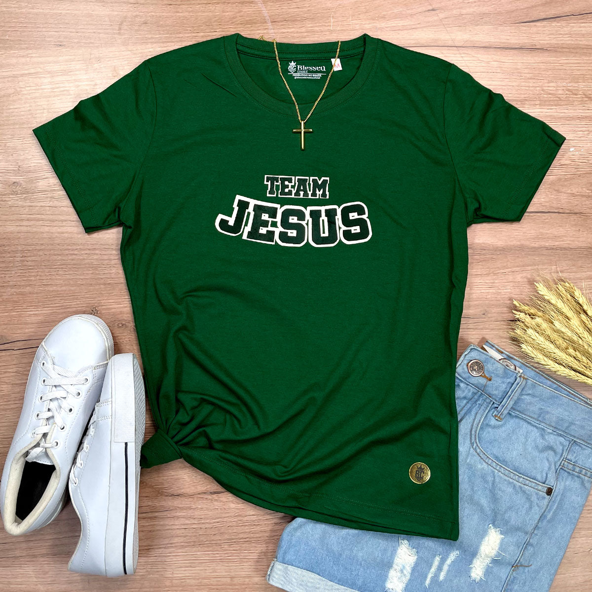 Camiseta Feminina Verde Team Jesus