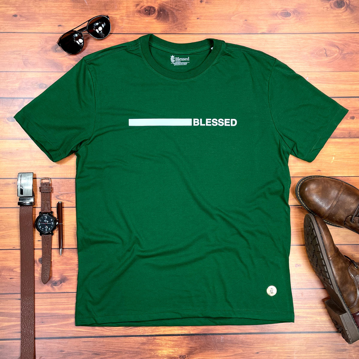 Camiseta Masculina Verde Blessed