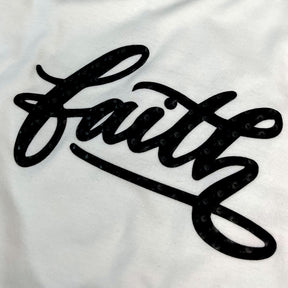 Camiseta Feminina Off White Aplique Faith