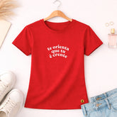 Camiseta Feminina Vermelha Te Orienta Que tu é Crente