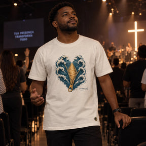 Camiseta Masculina Off White Ele abriu o mar