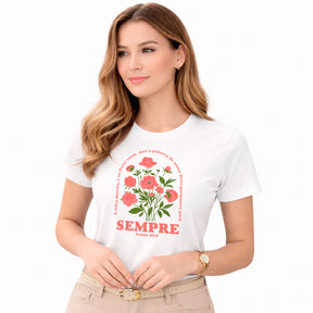 Camiseta Feminina Branca Sempre Isaías 40:8