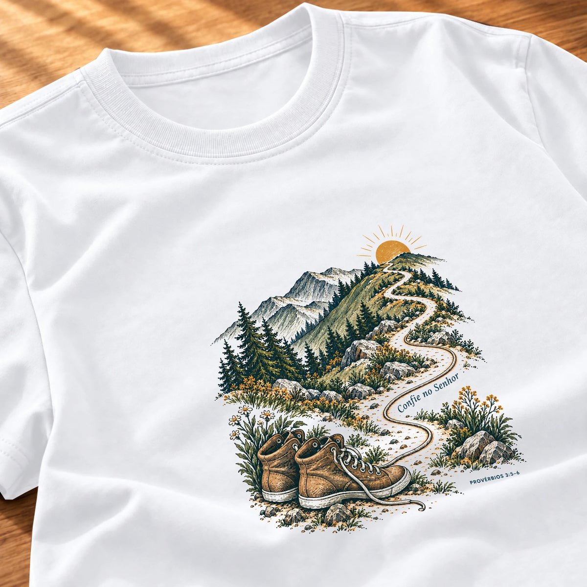 Camiseta Feminina Branca Confie no Senhor