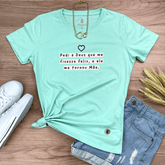 Camiseta Feminina Verde Menta Pedi a Deus