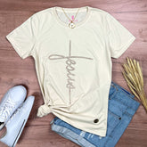 Camiseta Feminina Off White Jesus Strass