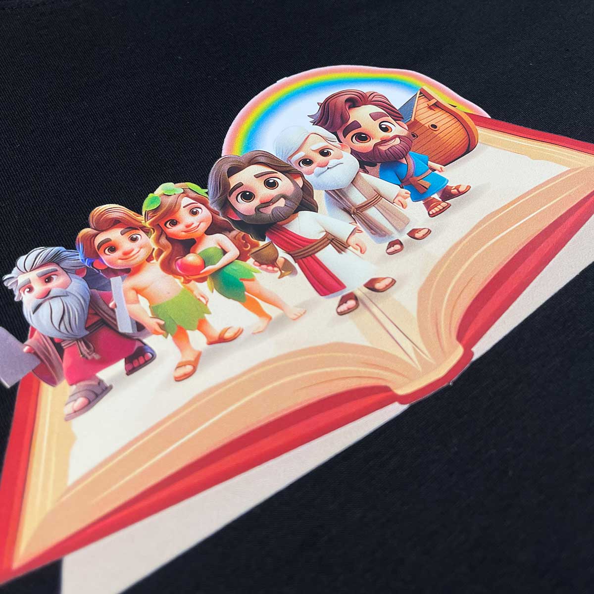T-Shirt Infantil Preta Personagens Bíblicos