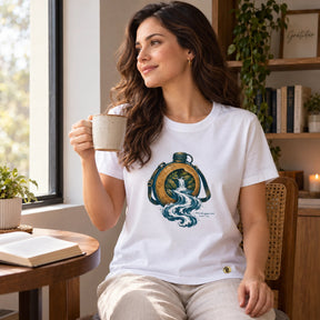 Camiseta Feminina Branca Rios de água viva