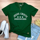 Camiseta Feminina Verde Jesus Cristo king