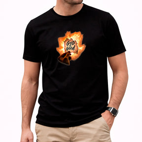 Camiseta Masculina Preta  Good is Good Fogo