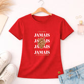 Camiseta Feminina Vermelha O Teu Olhar Jamais Se Afastou de mim