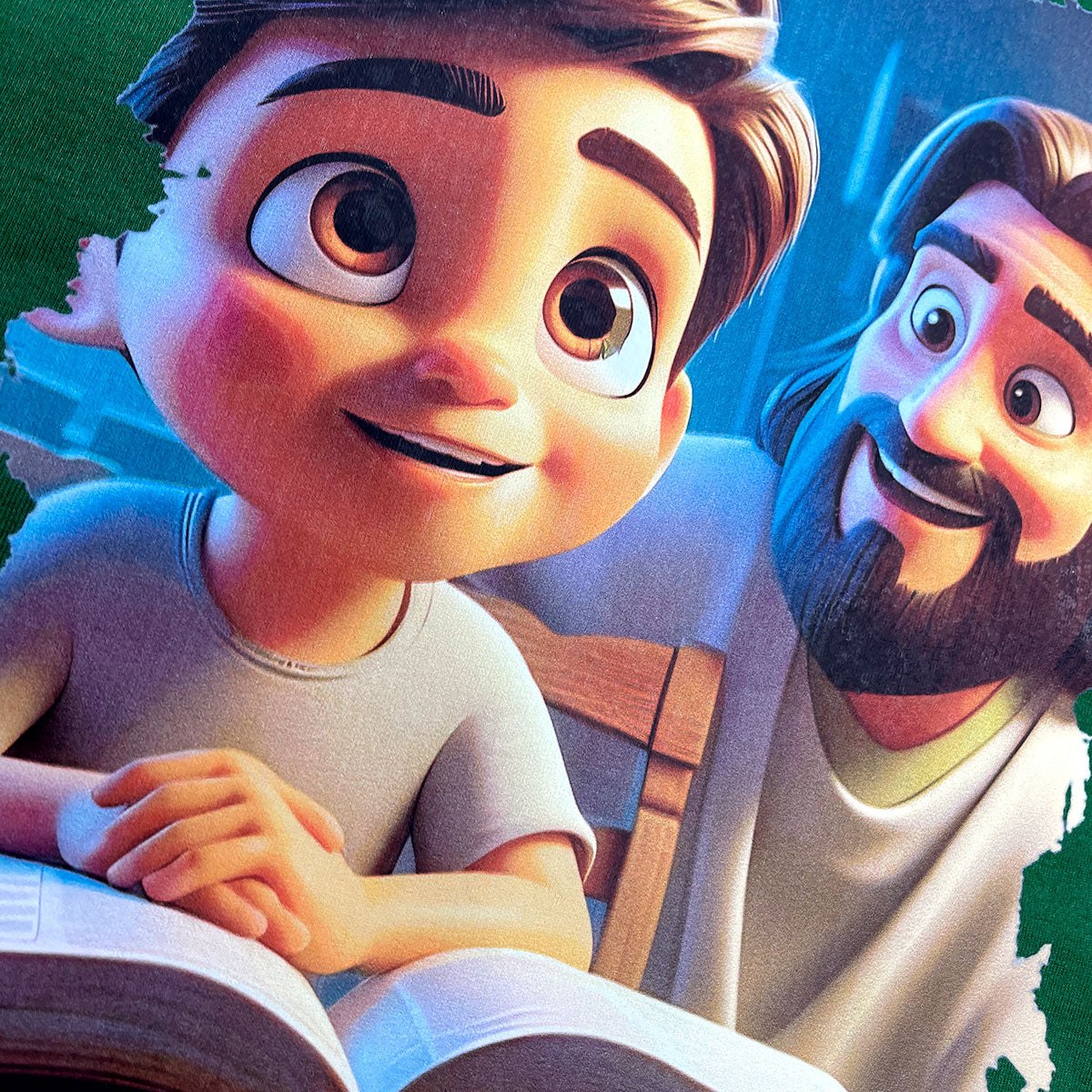 T-Shirt Infantil Verde Amigo Jesus